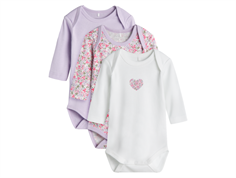 Name It pastel lilac flower bodysuit (3-pack)